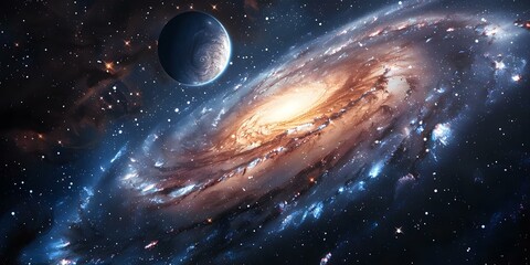 A Galaxy Acts as a Shield Protecting Earth from Harmful Ultraviolet Rays. Concept Astronomy, Earth's Protection, Solar System, Ultraviolet Radiation, Galaxy Shield