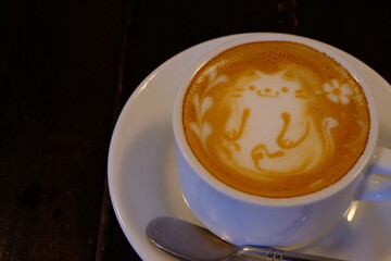 cup of cappuccino on the table