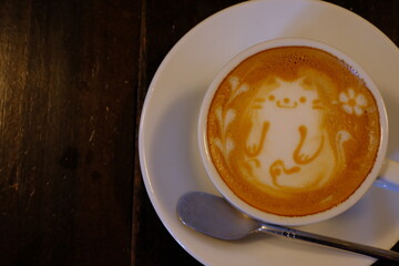 cup of cappuccino on the table