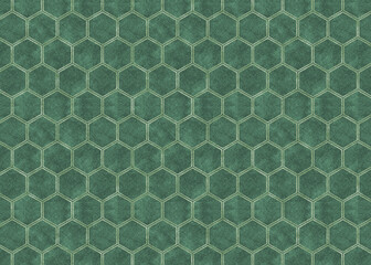 和柄亀甲　和紙素材_緑