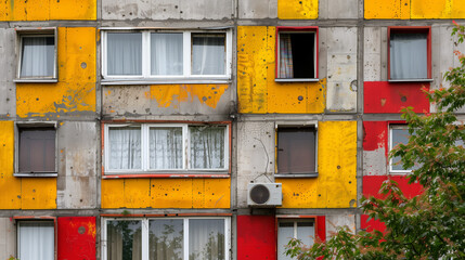 Colorful Brutalist Facade
