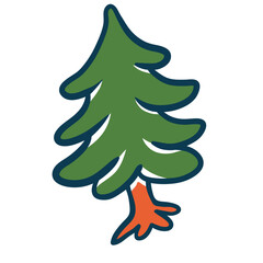 new year tree in flat style in vector. template for greeting card design sticker poster