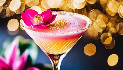 Cosmo Couture: Elevate the Cosmopolitan to haute couture status with a visually stunning presentation, featuring edible gold leaf accents, designer-inspired garnishes, and served in a crystal glass