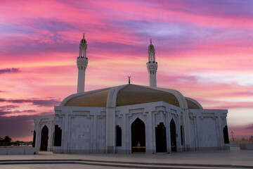 Hassan En Any Mosque at night in Jeddah. Islamic architecture. Saudi arabia