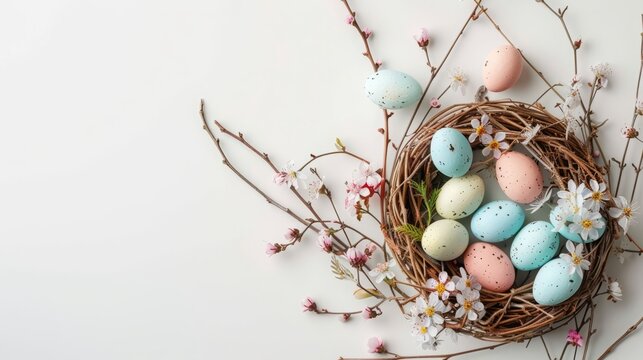 Easter wreath with eggs.