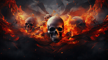 Halloween skull background . - obrazy, fototapety, plakaty