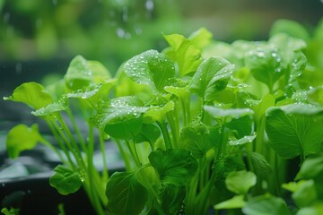 Fototapeta na wymiar Aquaponics hydroponics Combining modern plant cultivation and fish farming. Generative AI