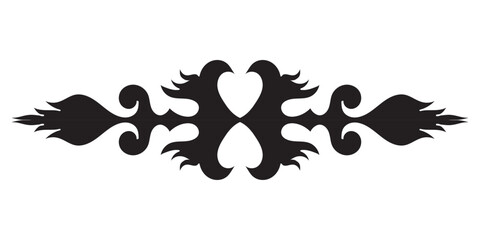 Vintage border ornament vector. Classic ornate divider and separator. Filigree element with elegant swirl. Baroque floral style. Decorative for frame, page, poster, greeting card, invitation, menu.