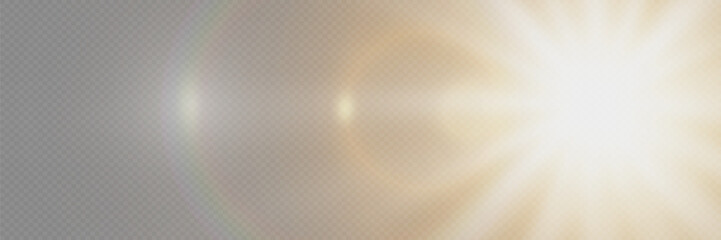 The light effect star flashed. Bright light and flash. On a transparent background.