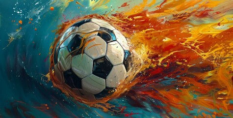 Soccer Ball Soaring Through the Air