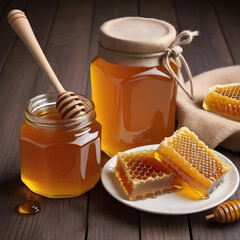 Honey jar with honeycombs