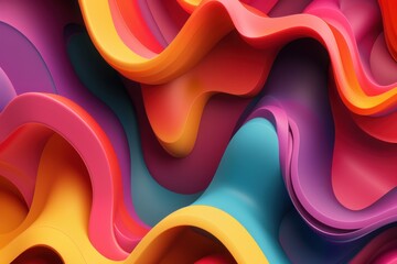 Panton color tones wawy 3d abstract background - obrazy, fototapety, plakaty