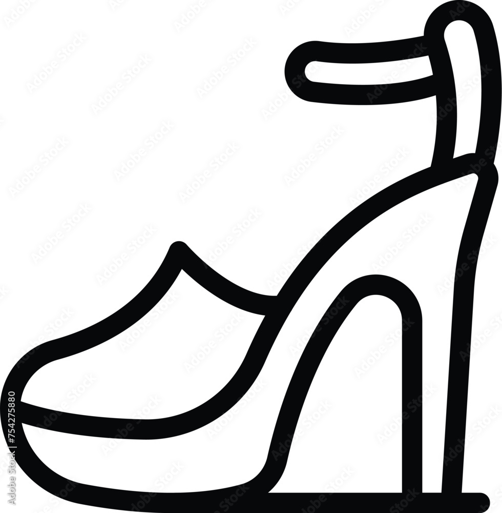 Poster strappy high heels icon outline vector. sandals footwear. ladylike classic shoes