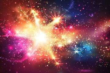 Multicolored Energy Flow star shape Background