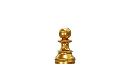 Fototapeta na wymiar golden chess pawn pieces 3D rendering