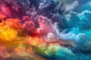 Fototapeta na wymiar Ethereal clouds blending with vibrant colors