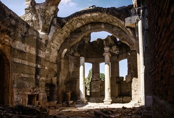Obraz premium Built by the Roman Emperor Hadrian, Hadrian's Villa (Tivoli, Rome) is one of the most beautiful archaeological sites of ancient Rome
