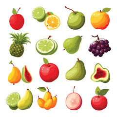 A collection of different types of fruits. vector clipart