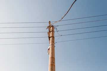 electric pole carrying power lines