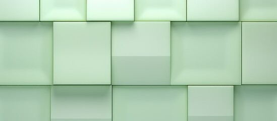 This close-up shot showcases a wall constructed entirely of pastel green box-like tiles. The tiles are neatly aligned, creating a uniform and visually appealing texture.