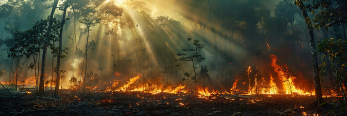  fire burn rainforest  the impact of climate change and global warming,