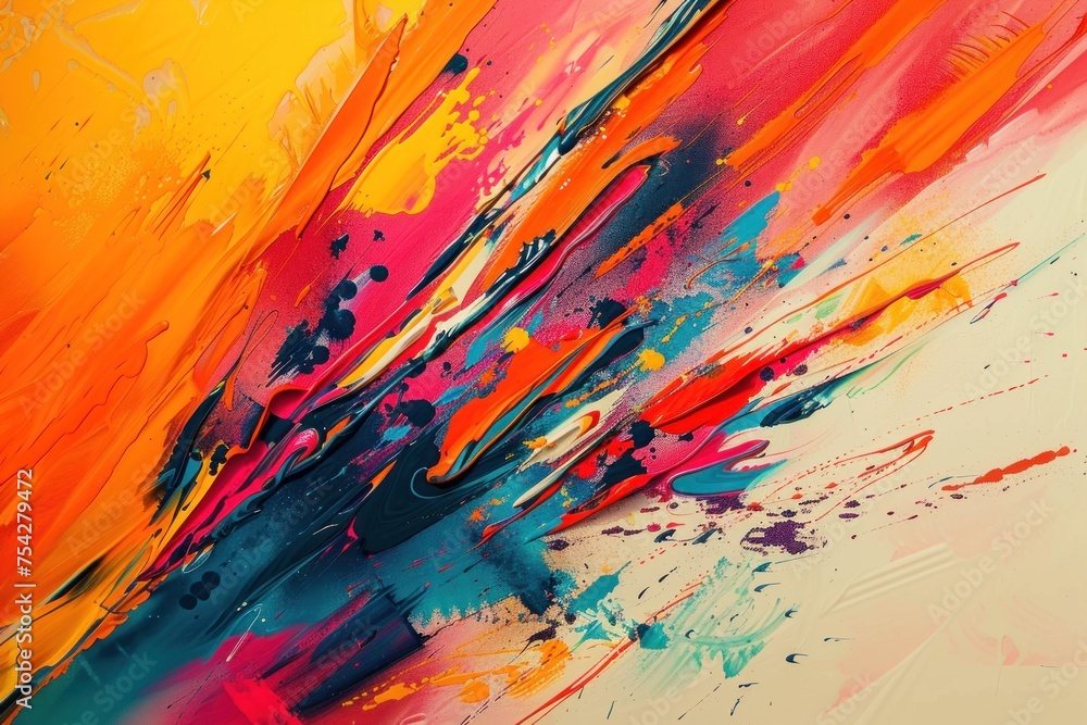 Wall mural dynamic explosion of colors and shapes background