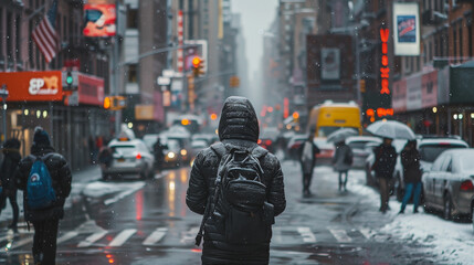 Obraz premium urban isolation in candid shot