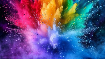A colorful explosion of confetti is shown in the image - obrazy, fototapety, plakaty