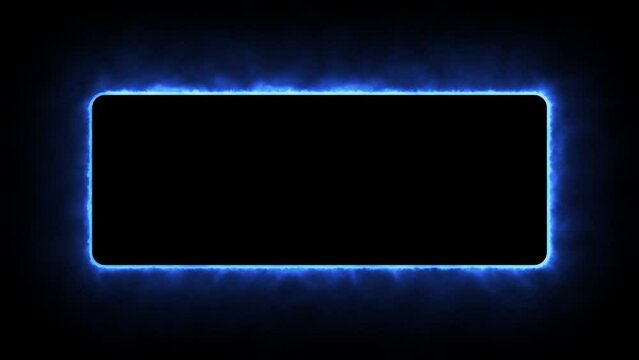 Neon banner with freezing blue frame