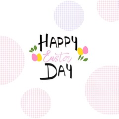 happy easter text greeting card colorful illustration 