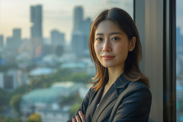portrait of a japanese woman, real estate agent