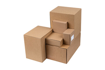 Cardboard parcel boxes for delivery isolated on a white isolated background.