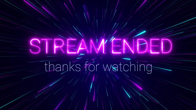 Stream ended banner with stars universe and space on the background