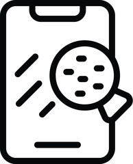 Fortified phone glass icon outline vector. Mobile screen cover. Anti break smartphone protector