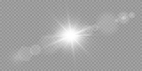 Vector transparent sunlight special lens flare light effect. PNG - obrazy, fototapety, plakaty