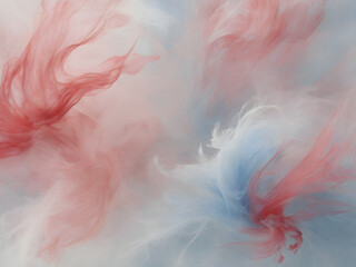 Abstract colorful smoke. The warm, sandy watercolor texture with shades of blue and red is reminiscent of the beach and sea on a sunlit afternoon. - obrazy, fototapety, plakaty
