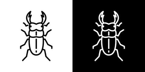 夏の昆虫、クワガタのベクターアイコン
