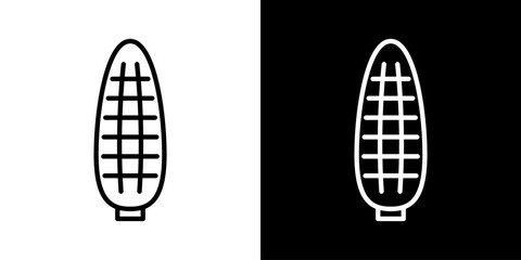 お祭りの屋台で売られている焼きとうもろこしベクターアイコン