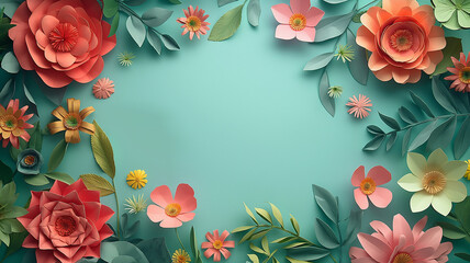 Festive floral frame Animation blank Botanical Template