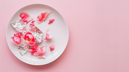 flower petals on a plate.