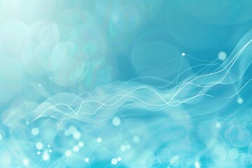 Abstract Blue Background with Flowing Curves and Data Graphs