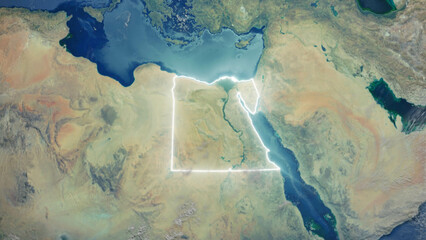 Realistic Earth Glowing Borders Egypt