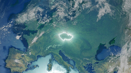 Realistic Earth Glowing Borders Czechia