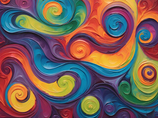 Illustrate abstract images of emotions that appear like swirls of color, with each splash representing a different feeling or mood. 