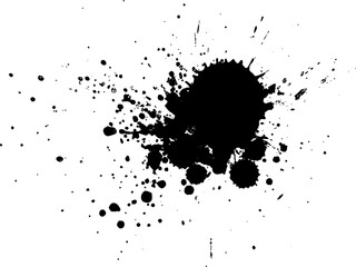 black ink dropped splatter splash grunge graphic element