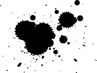 black watercolor painting splash splatter grunge graphic element style