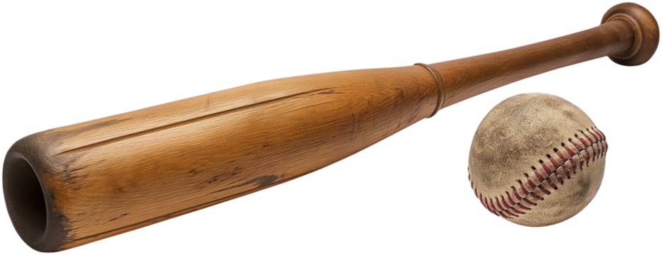 Baseball  bat and baseball ball