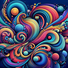 Abstract colorful background. Psychedelic fractal texture. Digital art. 3D rendering.