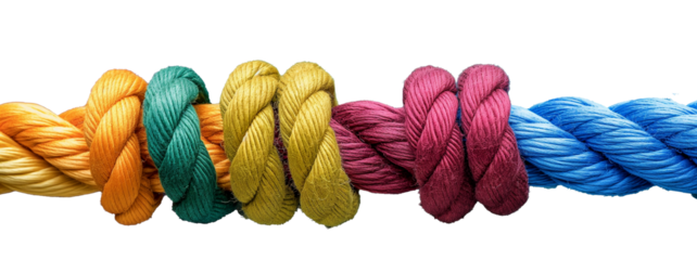 Sturdy rope knot isolated on transparant background