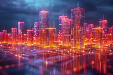 Obraz premium Innovative energy solutions and smart building technology
